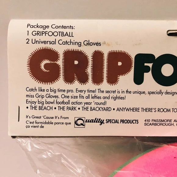 Vintage Grip Ball Football With Glove Damaged Packaging - Picture 9 of 16